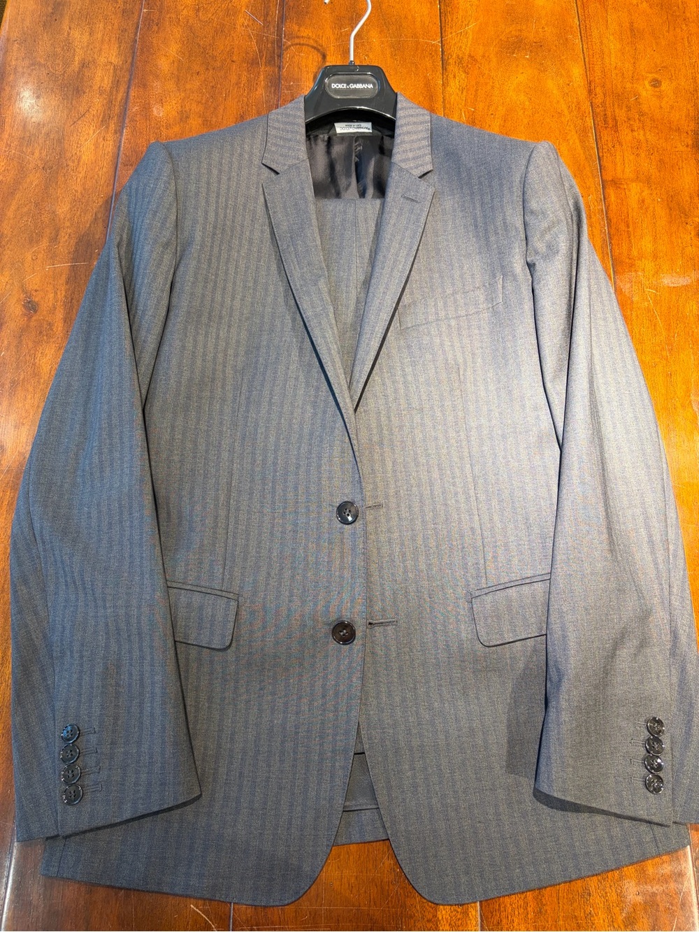 Dolce & Gabbana Men's Gray Pinstripe Suit